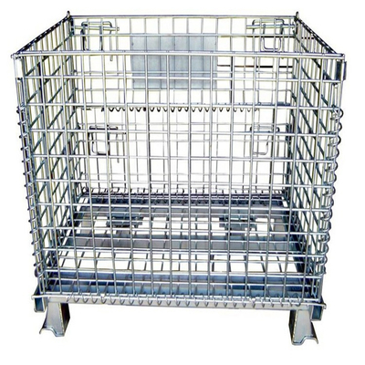 Lipat Q235 Stackable Mesh Pallet Cages Warehouse Grid Box Metal