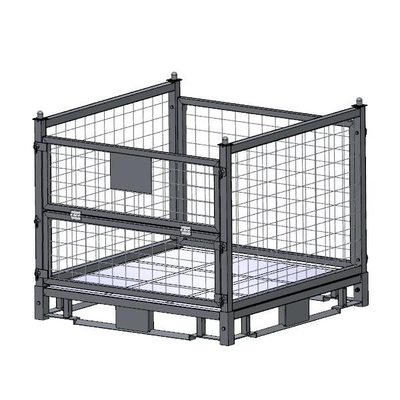 Lipat Q235 Stackable Mesh Pallet Cages Warehouse Grid Box Metal