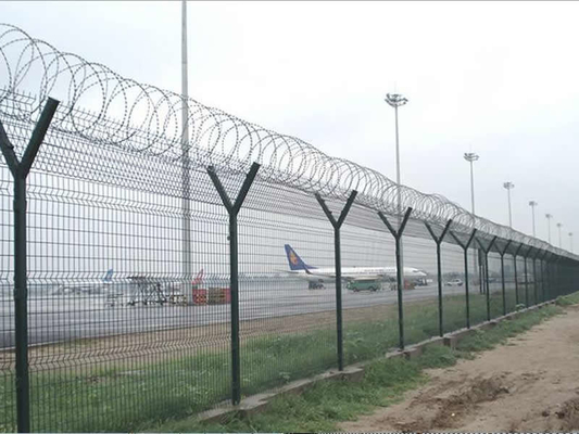 Anti Korosi Dilas Wire Mesh Fence 2.5m Tinggi Dilapisi Pvc Untuk Bandara