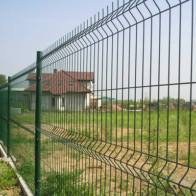 Green RAL 6005 PVC Coated 3D Welded Wire Fence Lebar 2m 2.2m