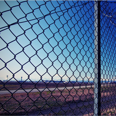 Pola Berlian Pembukaan 25mm Keamanan Bandara Stainless Steel Chain Mesh Fence