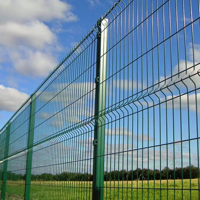 Square Hole Welded 3d Wire Mesh Fence Kolom Jenis Peach Anti Theft Guard Rail