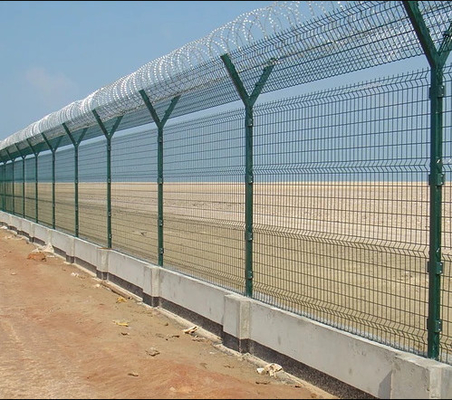 2.4m * 3m Y Post Anti Climb Pagar Keamanan Bandara Pvc Coated Mesh Fence