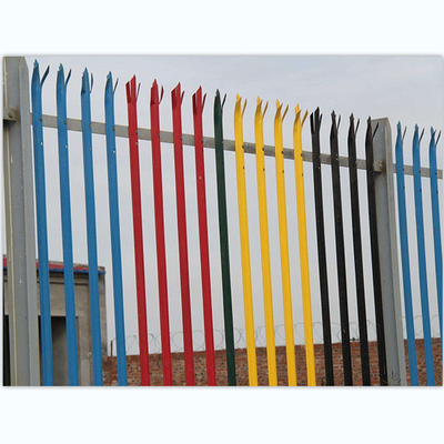 Warna yang berbeda hot-dipped galvanis atau PVC dilapisi pagar palisade dilas Baja Dekoratif Taman Palisade Eropa Fen