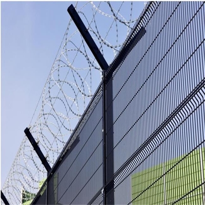 Tahan Air 358 Mesh Anti Climb Prison Fence Hot Dipped Galvanized
