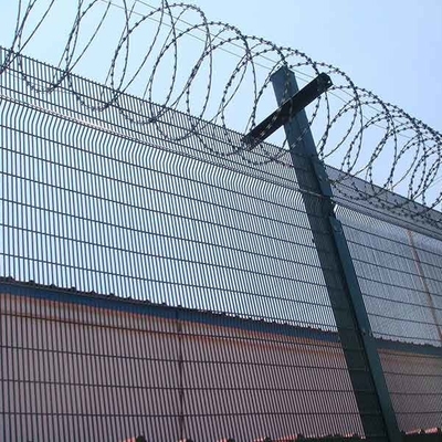 Tahan Air 358 Mesh Anti Climb Prison Fence Hot Dipped Galvanized