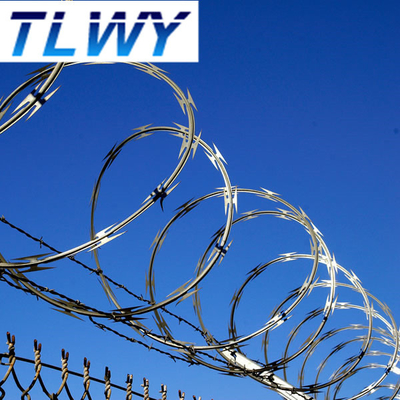 Perlindungan Penjara Kawat Silet Silang Dan Kawat Berduri Bto-18 Bto-28