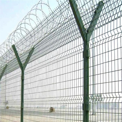 50 * 100mm PVC Coated Airport Security Fencing Dip Galvanized