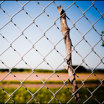Pola Berlian Pembukaan 25mm Keamanan Bandara Stainless Steel Chain Mesh Fence